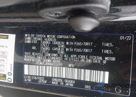 2022 Toyota 4Runner Sr5 z USA, uszkodzony, nr VIN JTEMU5JRXN6033099